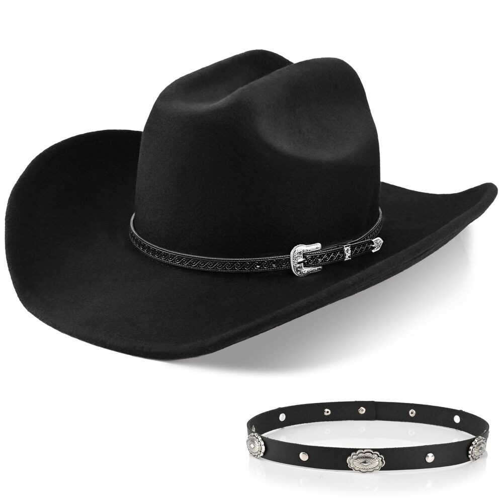 4703 100% Wool Western Cowboy Hat Classic Fedora Hat Felt Cowgirls Hats